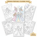 Magical Girls Coloring Pack – Wizards & Fairies (6 Pages)